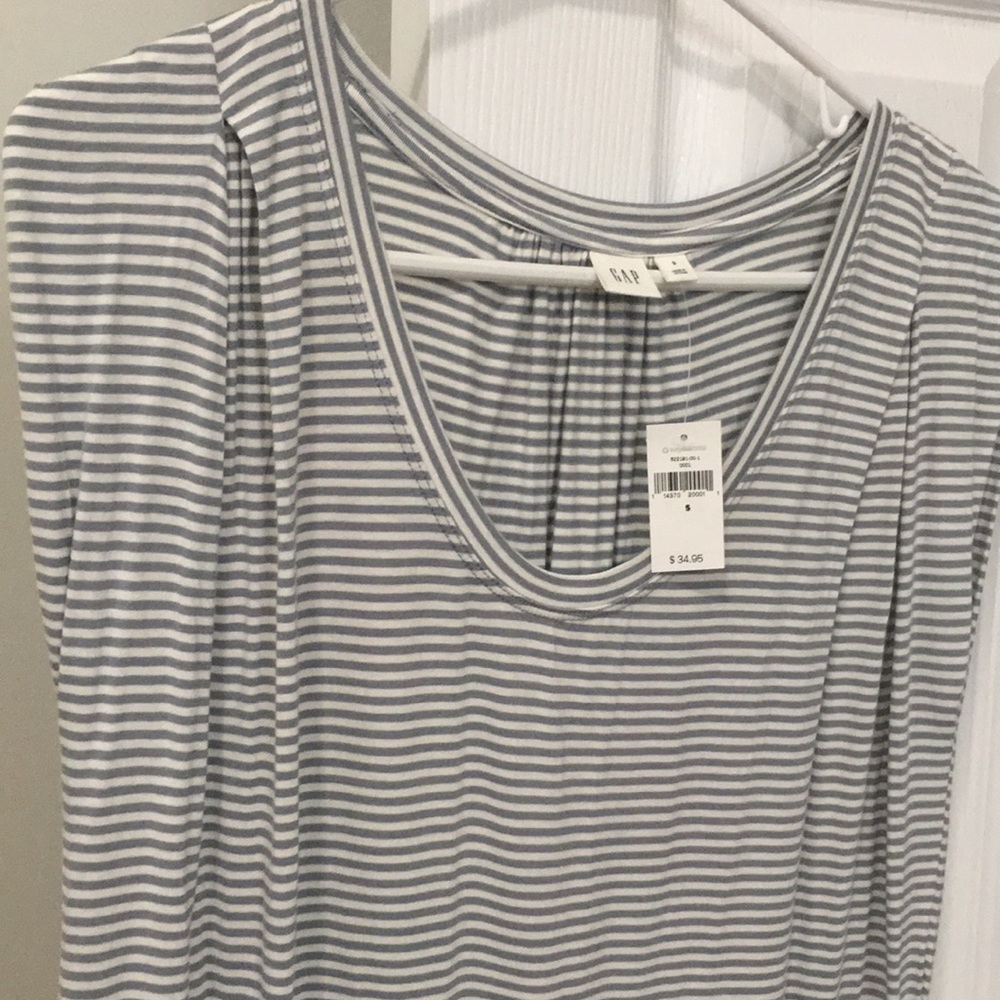 Grey and white striped shirt from Gap, NWT
